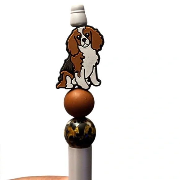 Custom Made Cavalier King Charles Spaniel Beaded Dog Pens - Picture 2 of 2
